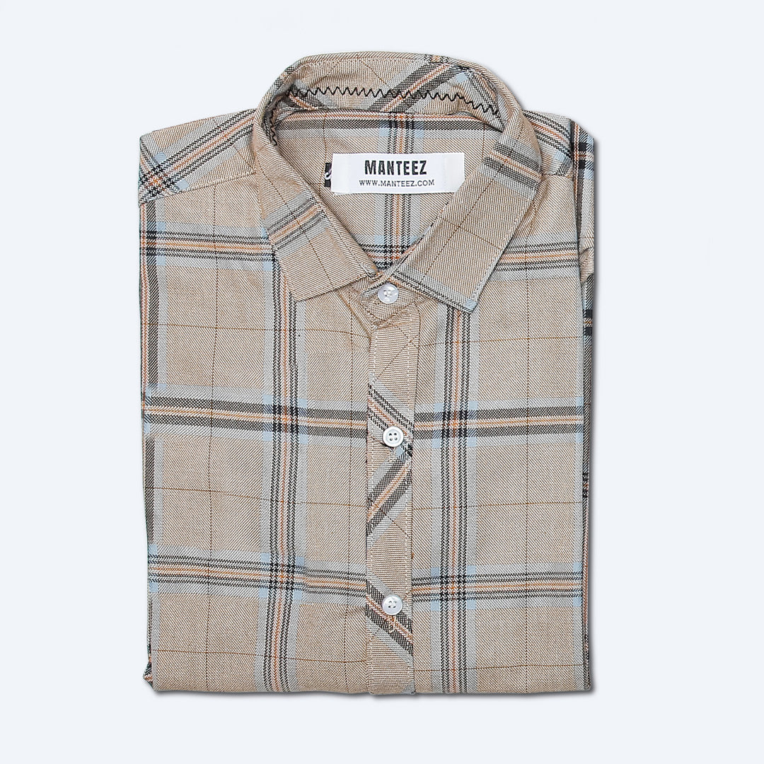 Manteez Classic Beige Plaid Shirt