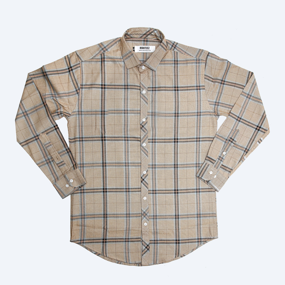 Manteez Classic Beige Plaid Shirt